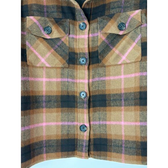 BB Dakota Steve Madden Plaid Jacket Shacket Size 2XL Classic Neutral F56 - Picture 6 of 15